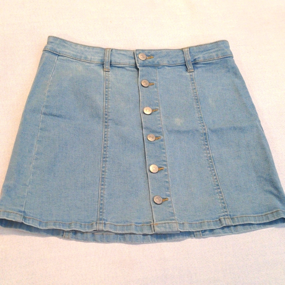 🔥denim stretch mini skirt